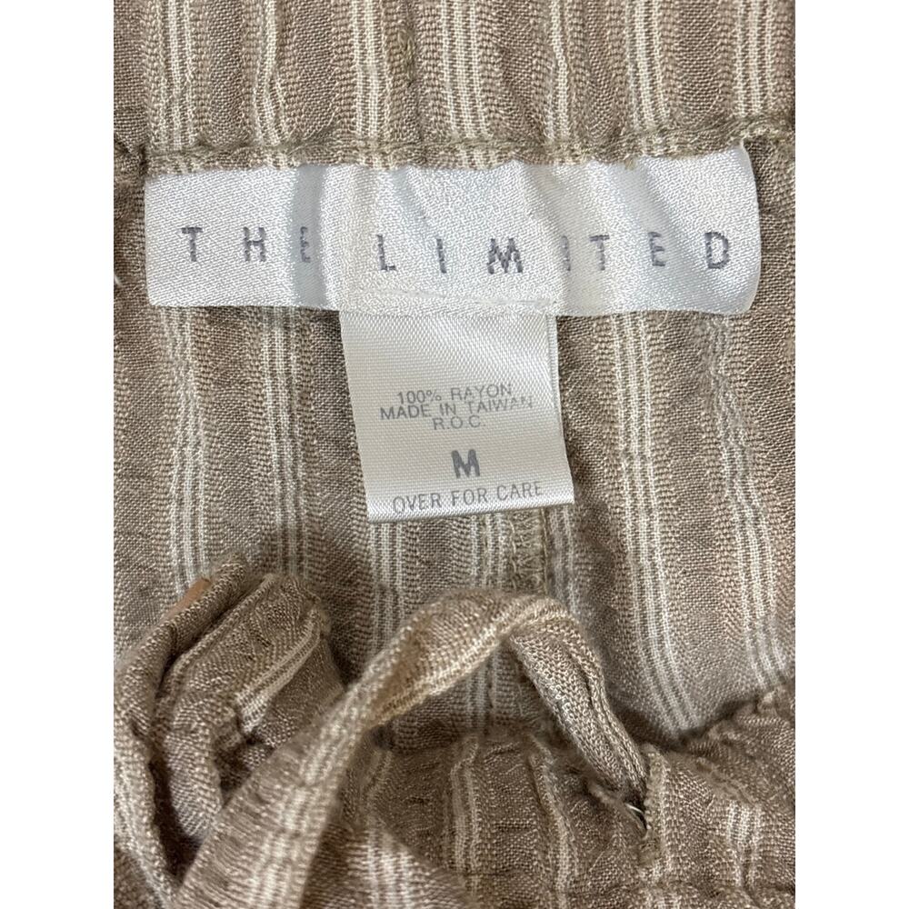 Vtg The Limited 100% rayon baggy striped beige white airy lounge pants medium - Picture 2 of 4